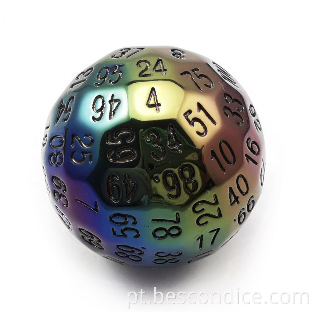 Polyhedral Metal Plating 100 Sided Dice 1